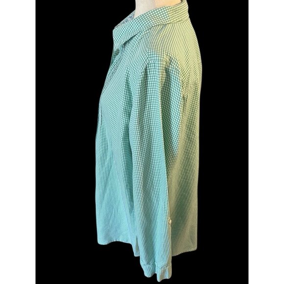 Gingham Embroidered Button Down Shirt XL Uncommon Thread J Jill Women’s Cotton - Picture 3 of 13